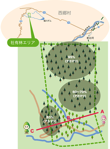 白河甲子の森のマップ